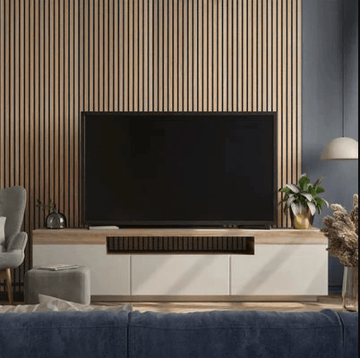 Dekoratives Akustik-Holzpanel – Flexible Wandverkleidung (270 × 110 cm)
